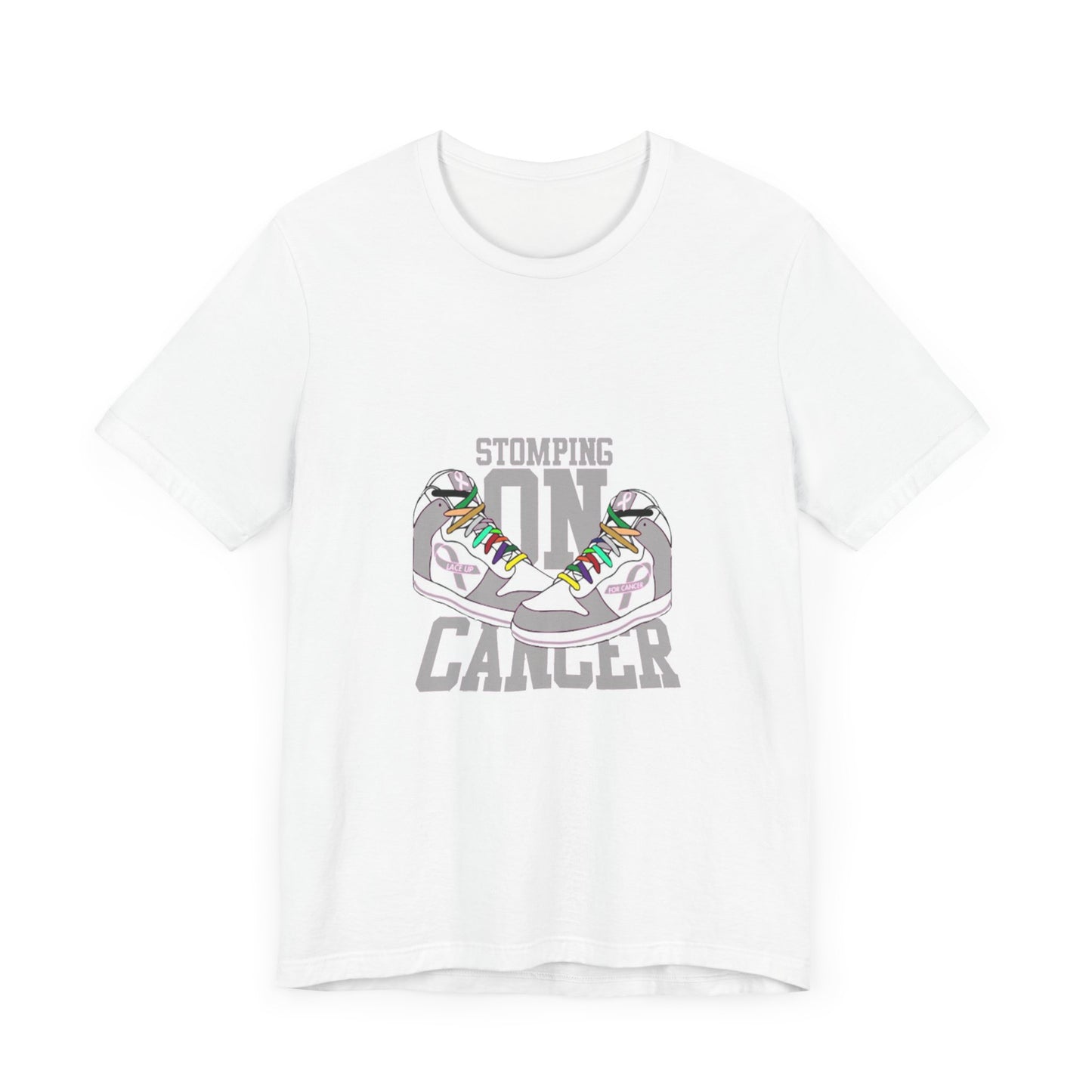 Stomping on Cancer Grey Unisex Jersey Short Sleeve Tee