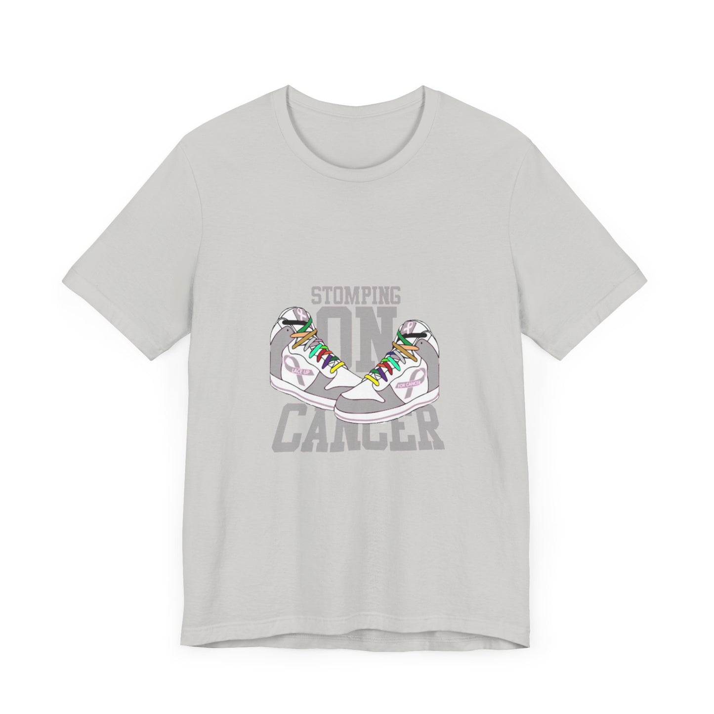 Stomping on Cancer Grey Unisex Jersey Short Sleeve Tee