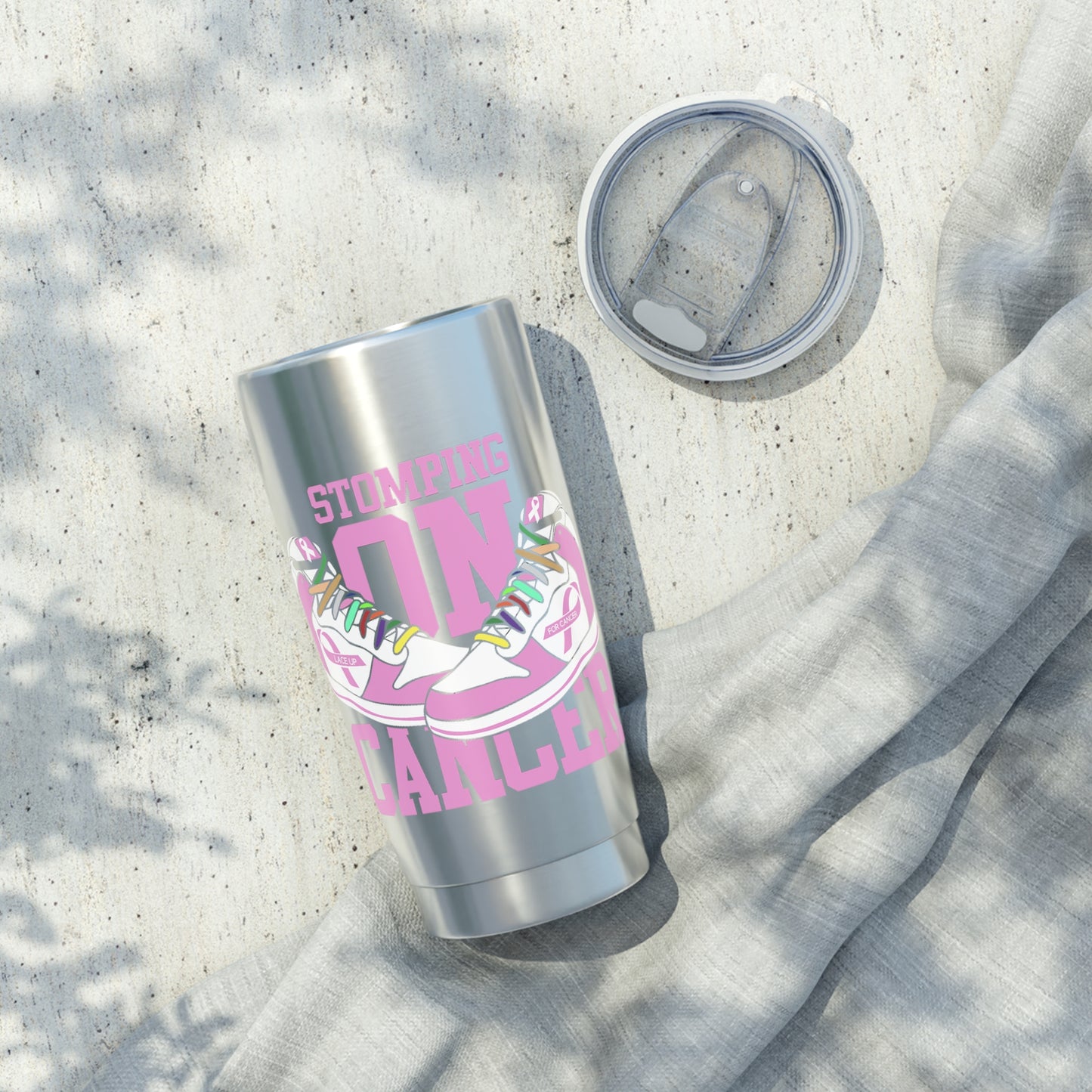 Stomping on Cancer Pink Vagabond 20oz Tumbler