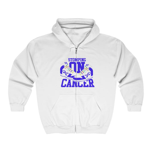 Stomping on Cancer Blue Unisex Heavy Blend™ Full Zip Hooded