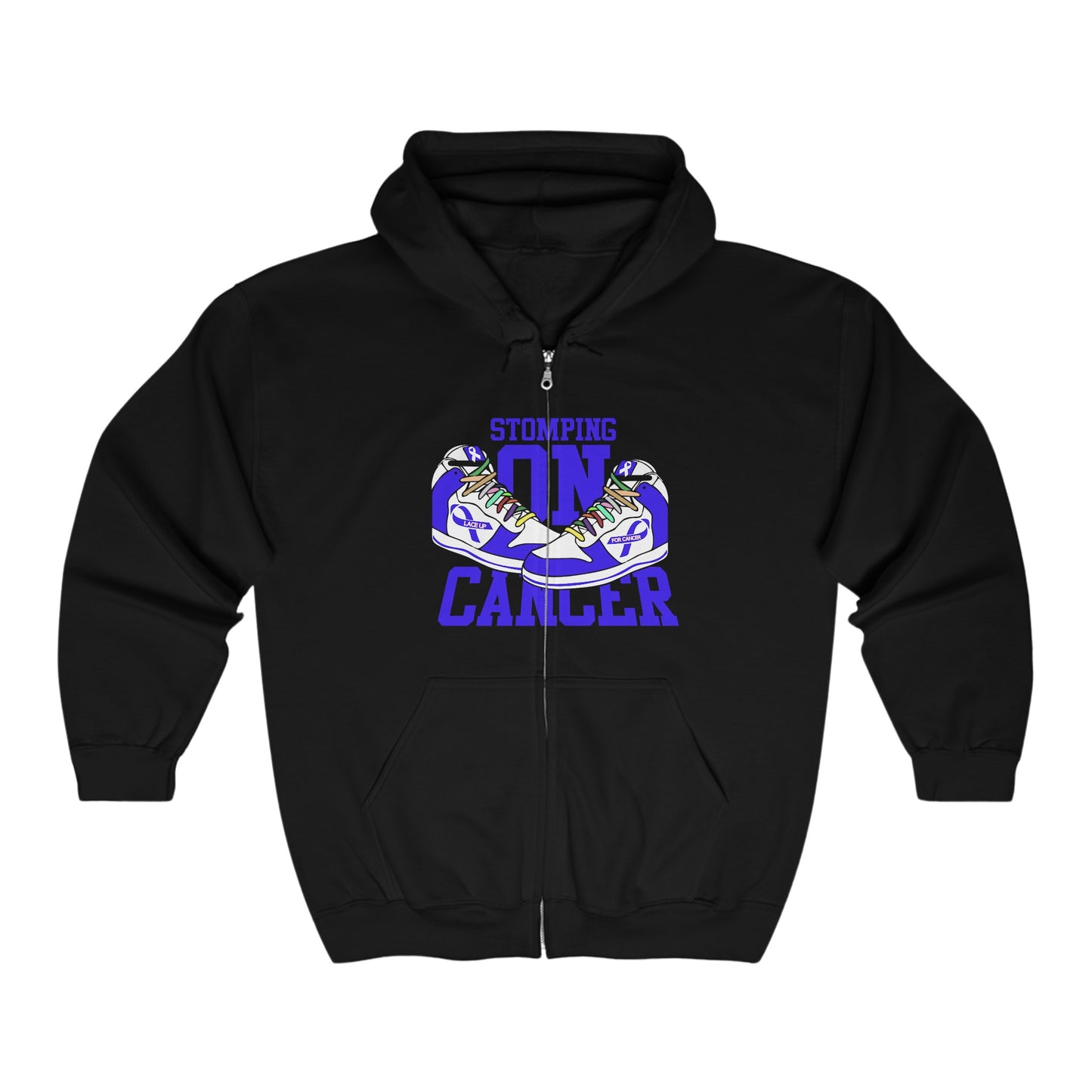 Stomping on Cancer Blue Unisex Heavy Blend™ Full Zip Hooded