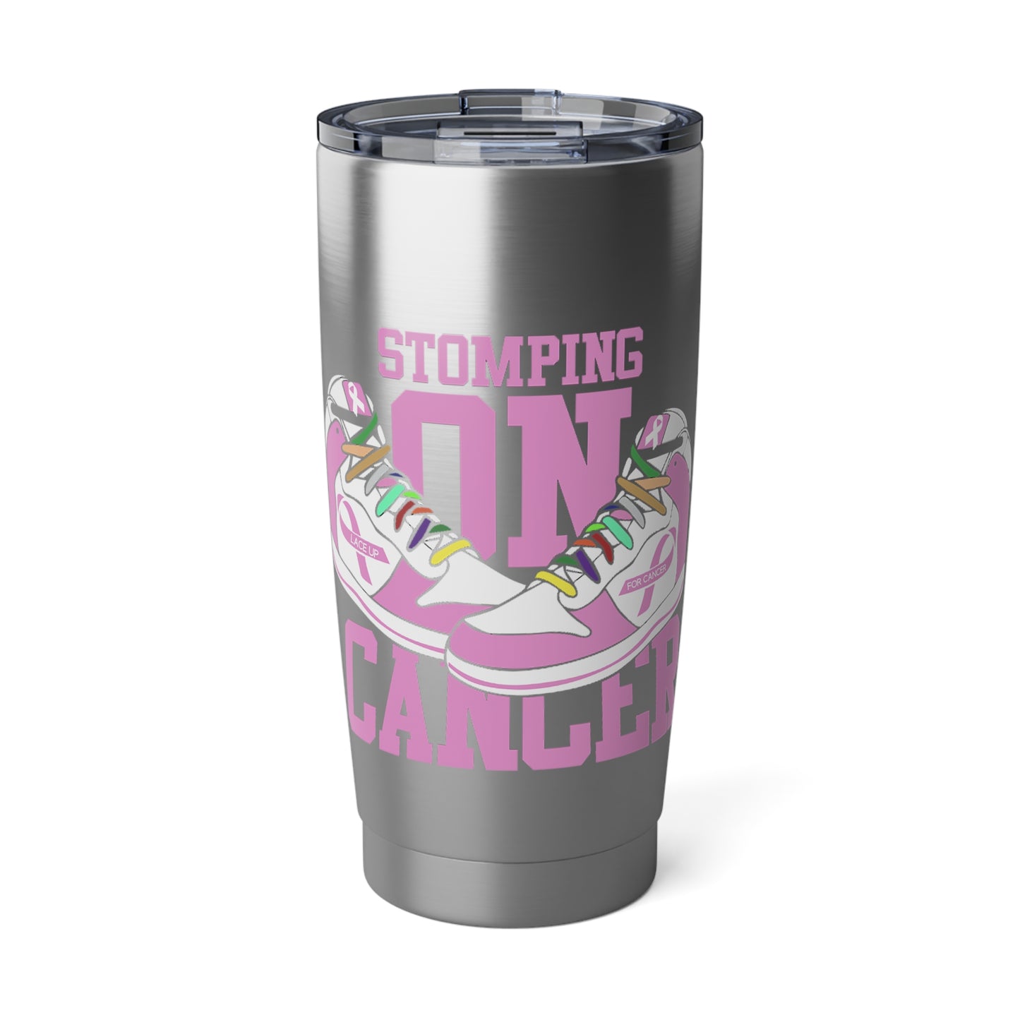 Stomping on Cancer Pink Vagabond 20oz Tumbler