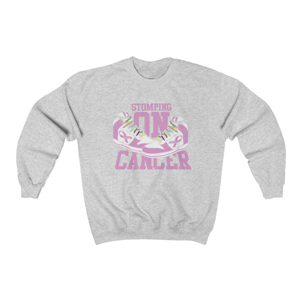 Stomping on Cancer Pink Unisex Heavy Blend™ Crewneck Sweatshirt