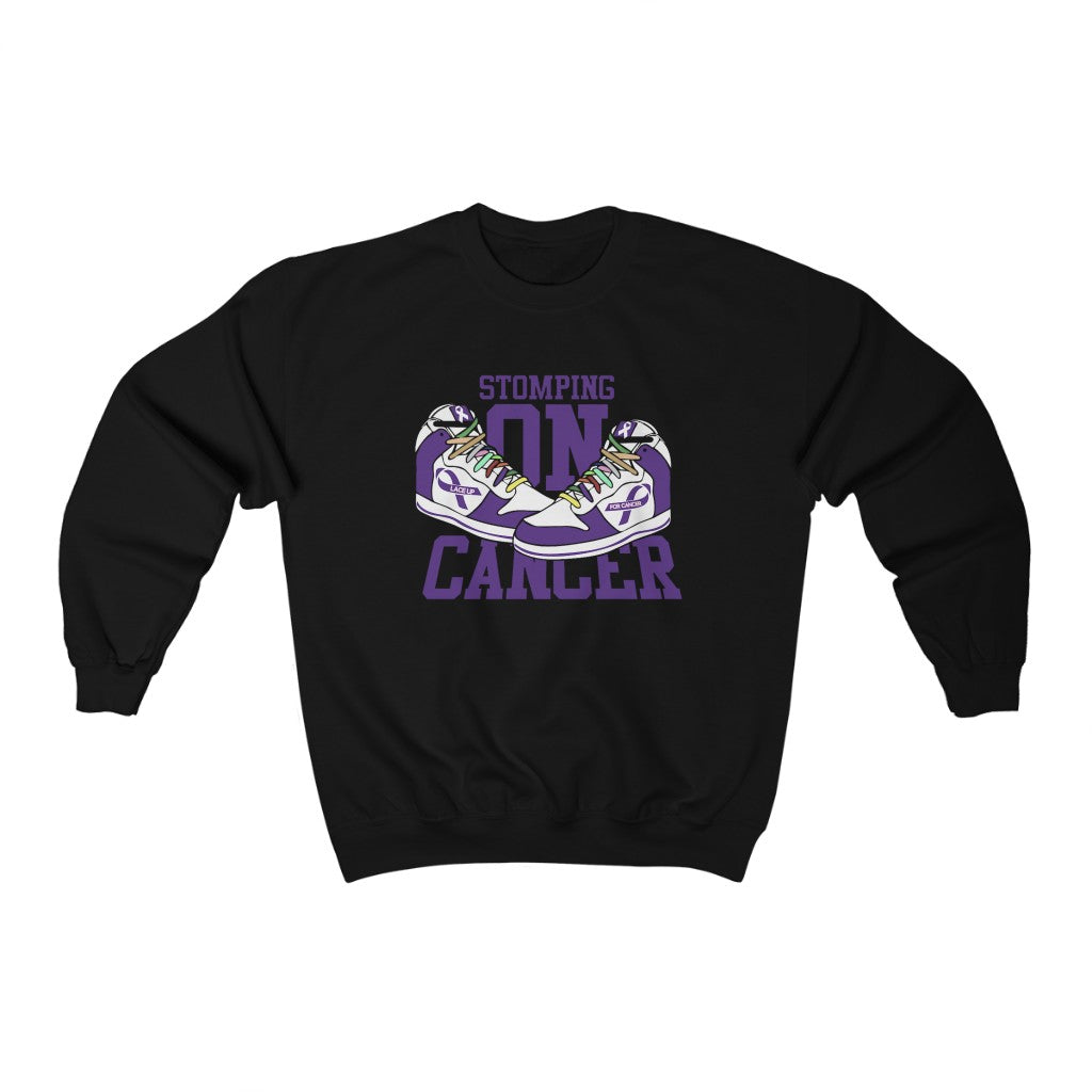 Stomping on Cancer Purple Unisex Heavy Blend™ Crewneck Sweatshirt