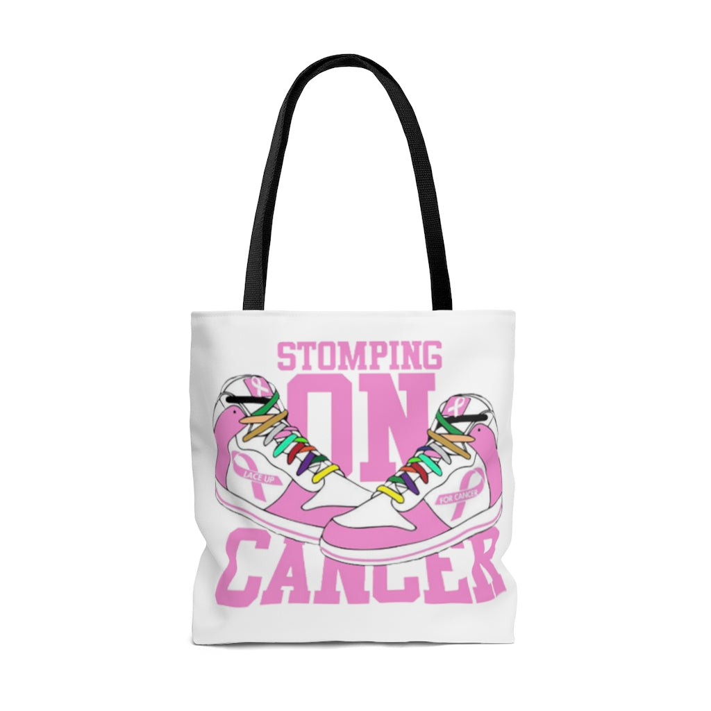 Stomping on Cancer Pink AOP Tote Bag