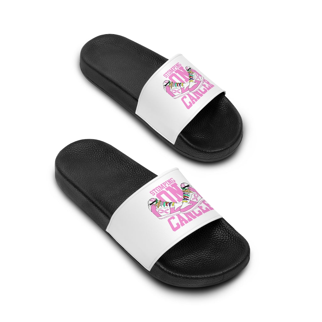 Stomping on Cancer Pink Women's Slide Sandals