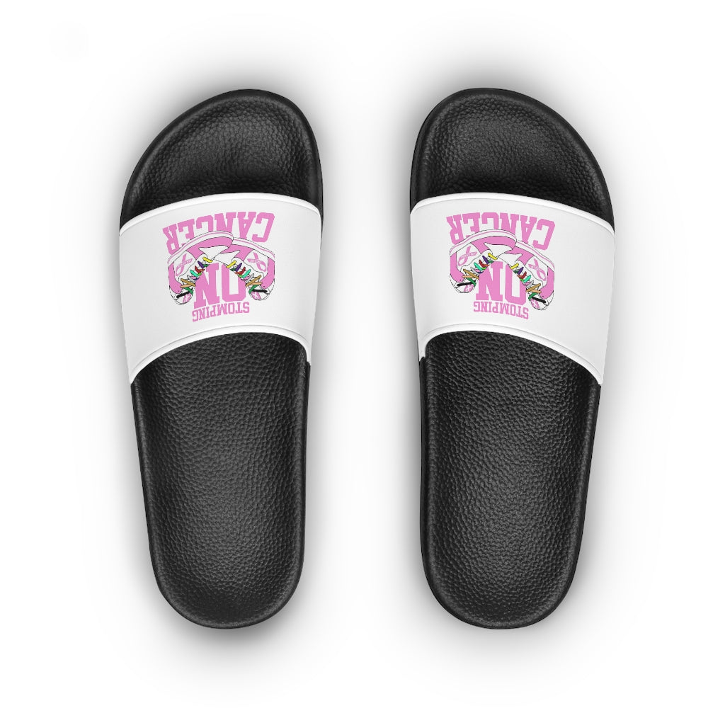 Stomping on Cancer Pink Women's Slide Sandals