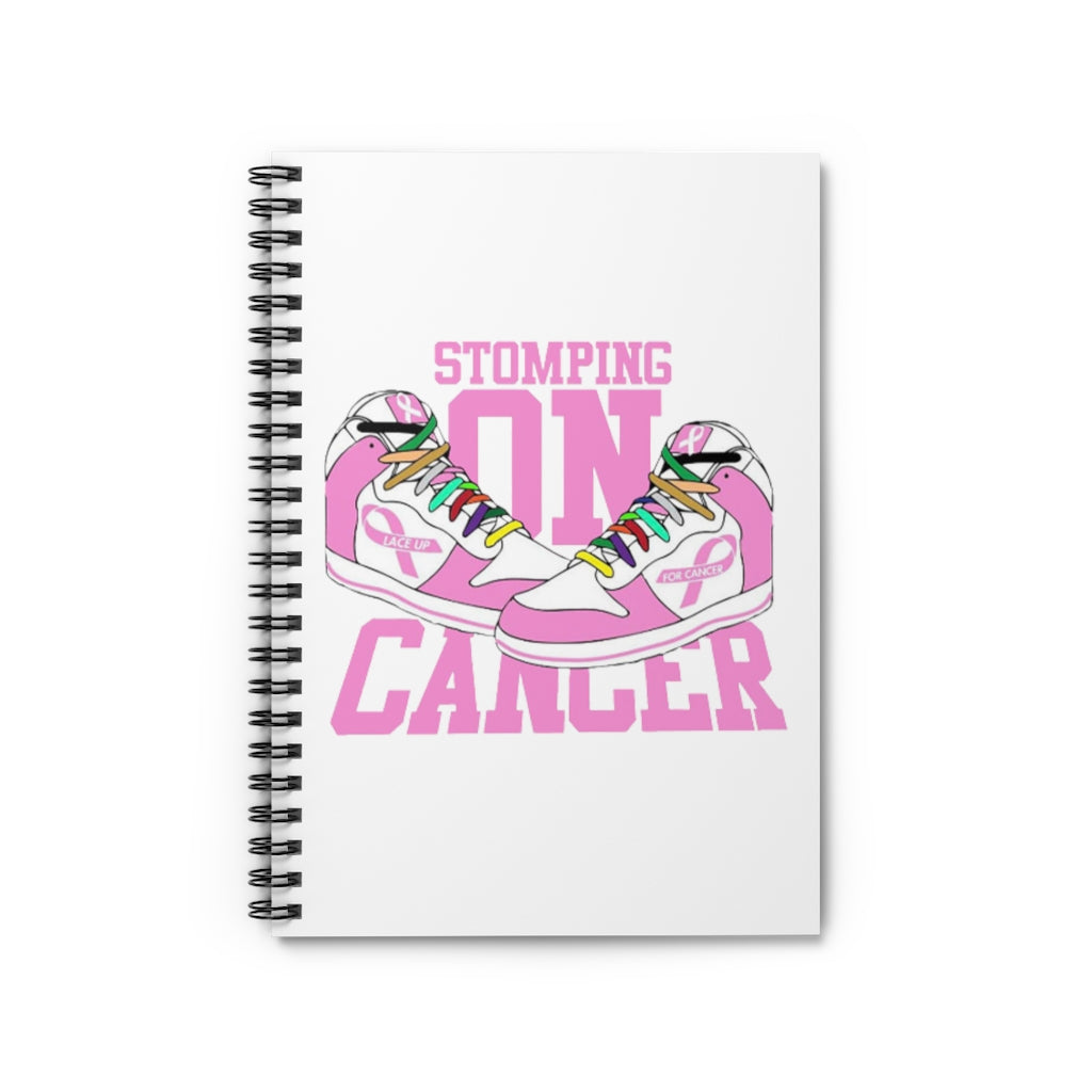 Stomping on Cancer Pink Spiral Notebook - Ruled Line