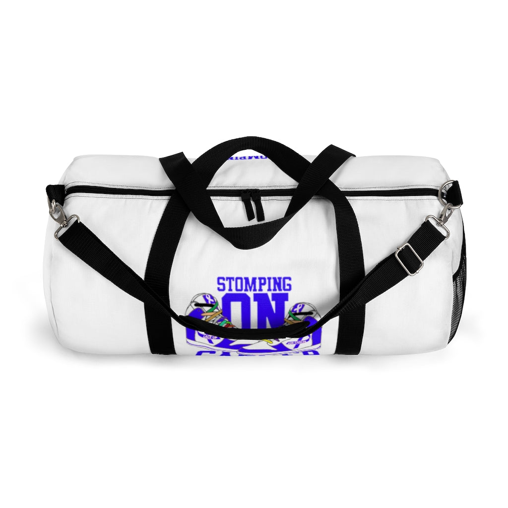 Stomping on Cancer Blue Duffel Bag