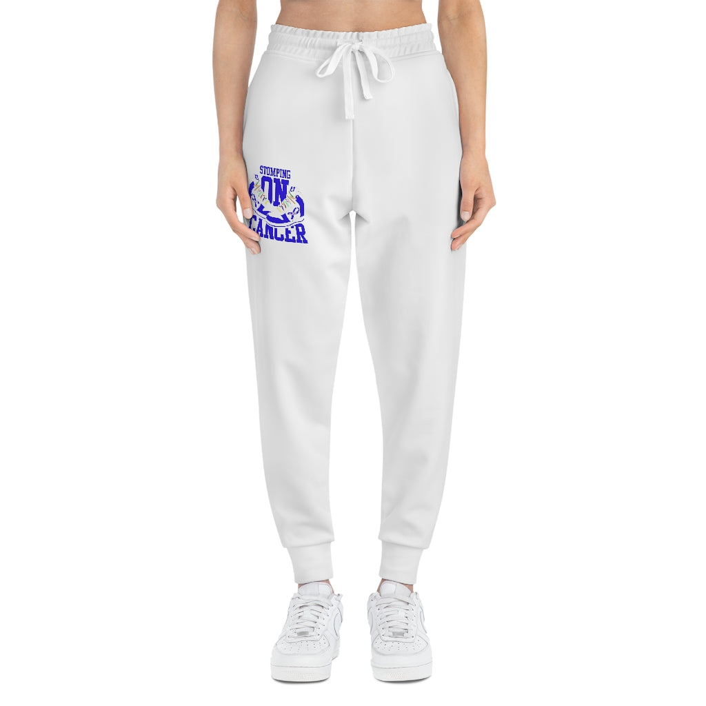 Stomping on Cancer Blue Athletic Joggers (AOP)