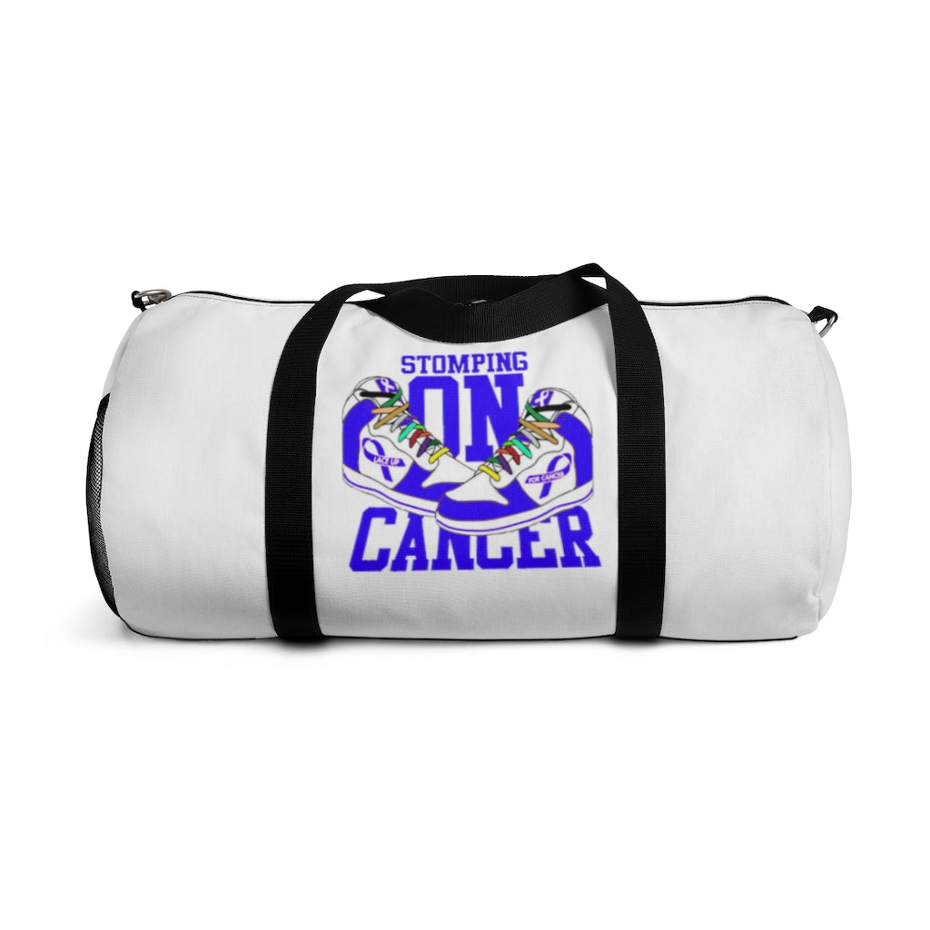 Stomping on Cancer Blue Duffel Bag