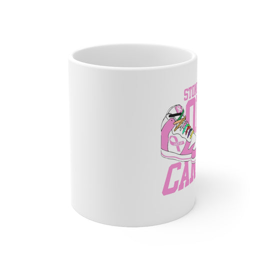 Stomping on Cancer Pink Ceramic Mug 11oz