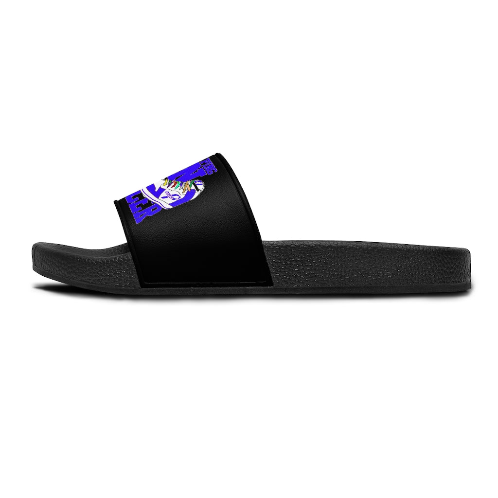 Stomping on Cancer Blue Women's Slide Sandals