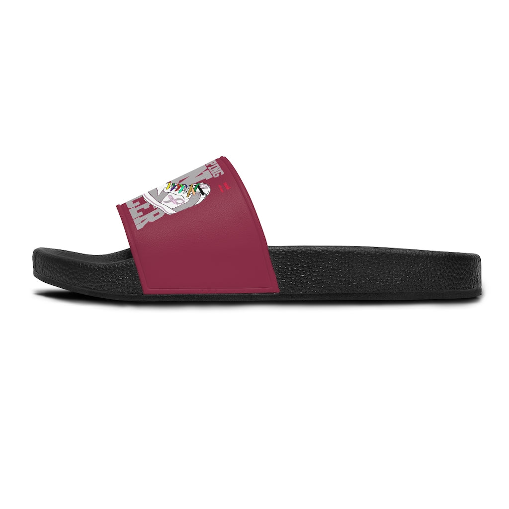 Stomping on Cancer Gray Women's Slide Sandals - Stomping on Cancer