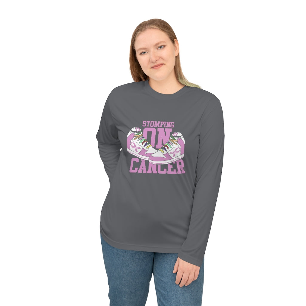 Stomping on Cancer Pink Unisex Performance Long Sleeve Shirt