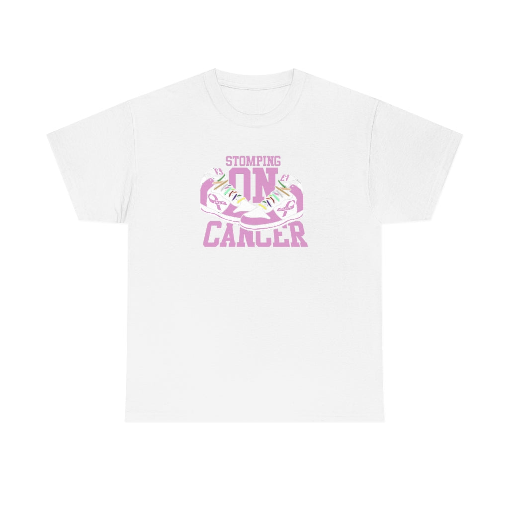 Stomping on Cancer Pink Unisex Heavy Cotton Tee