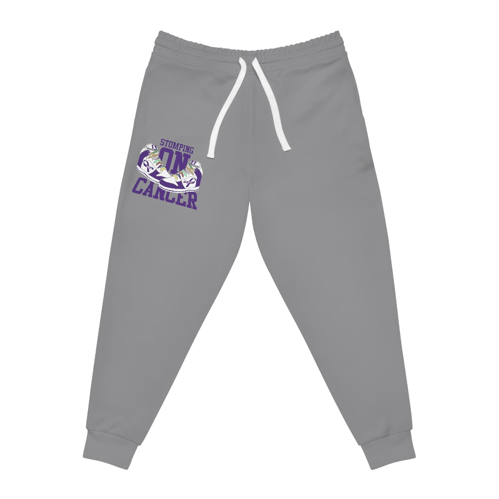 Stomping on Cancer Purple Athletic Joggers (AOP)