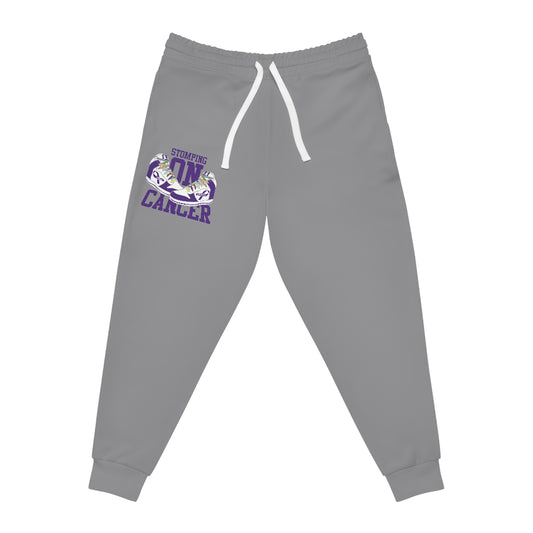 Stomping on Cancer Purple Athletic Joggers (AOP)