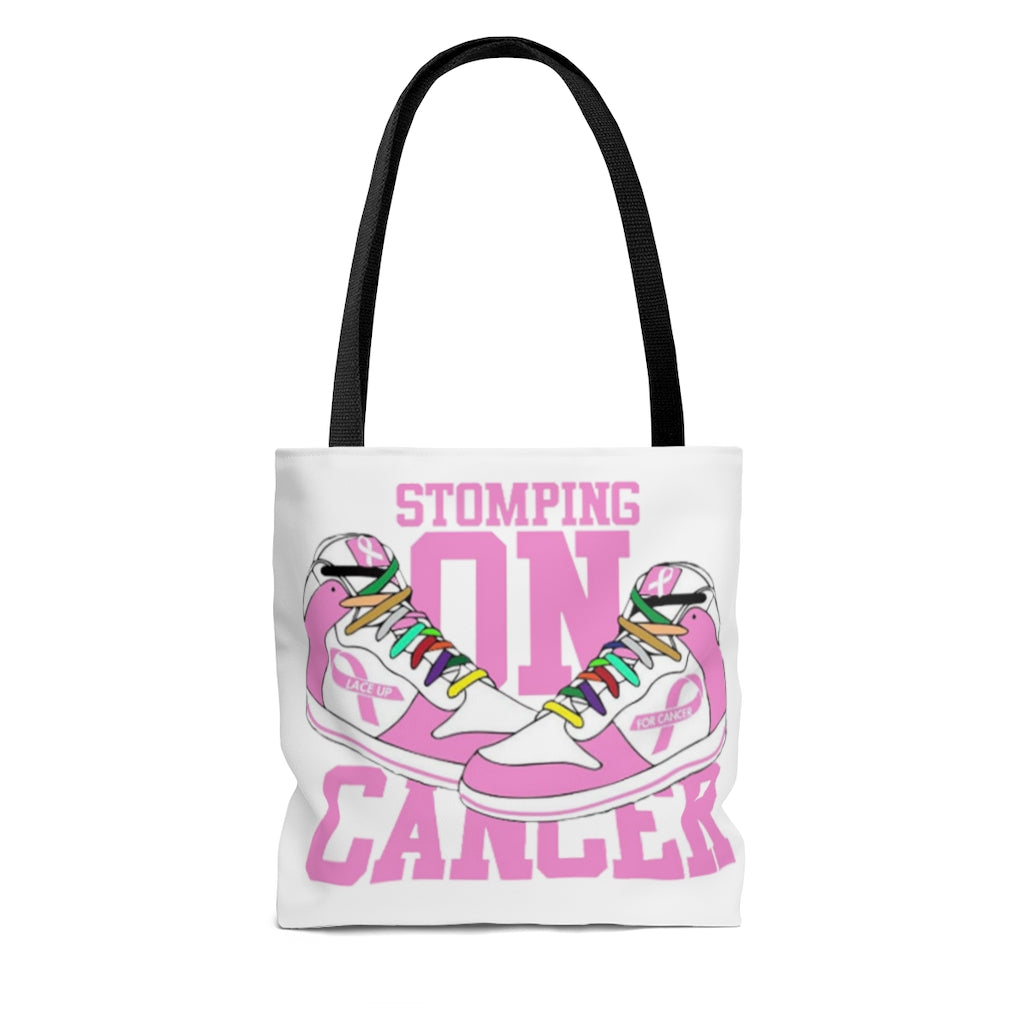 Stomping on Cancer Pink AOP Tote Bag