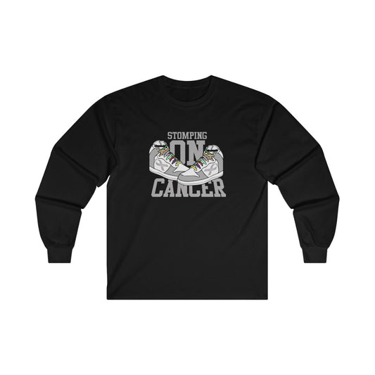 Stomping on Cancer Grey Ultra Cotton Long Sleeve Tee