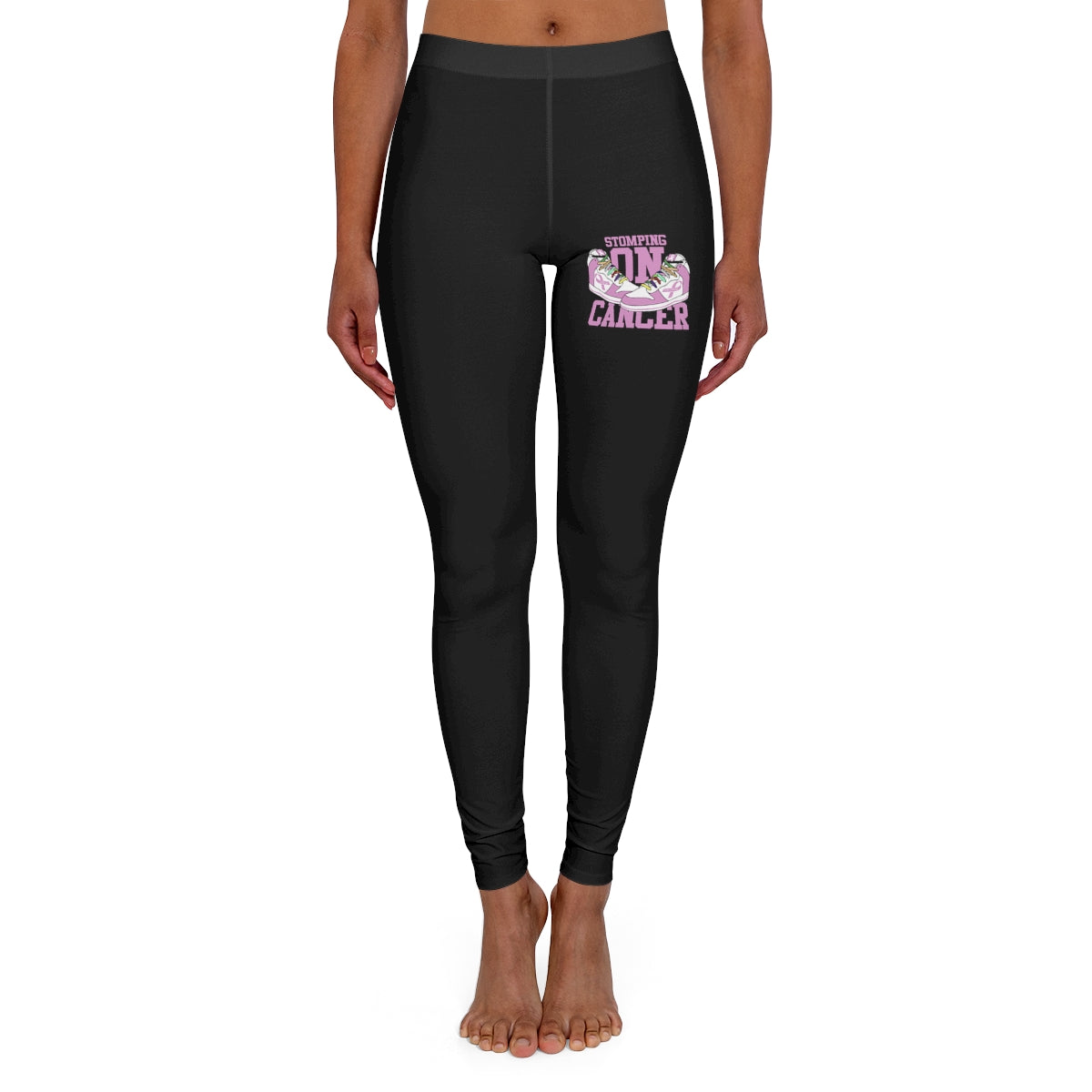 Stomping on Cancer Pink Women's Spandex Leggings