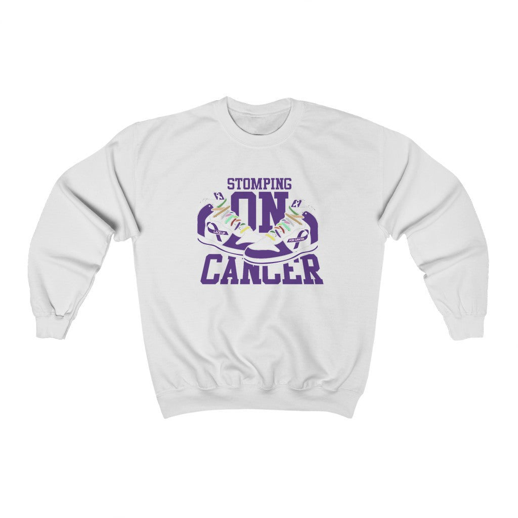 Stomping on Cancer Purple Unisex Heavy Blend™ Crewneck Sweatshirt