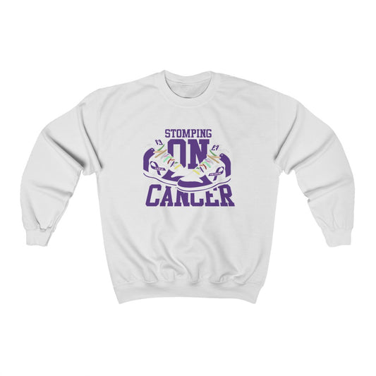 Stomping on Cancer Purple Unisex Heavy Blend™ Crewneck Sweatshirt