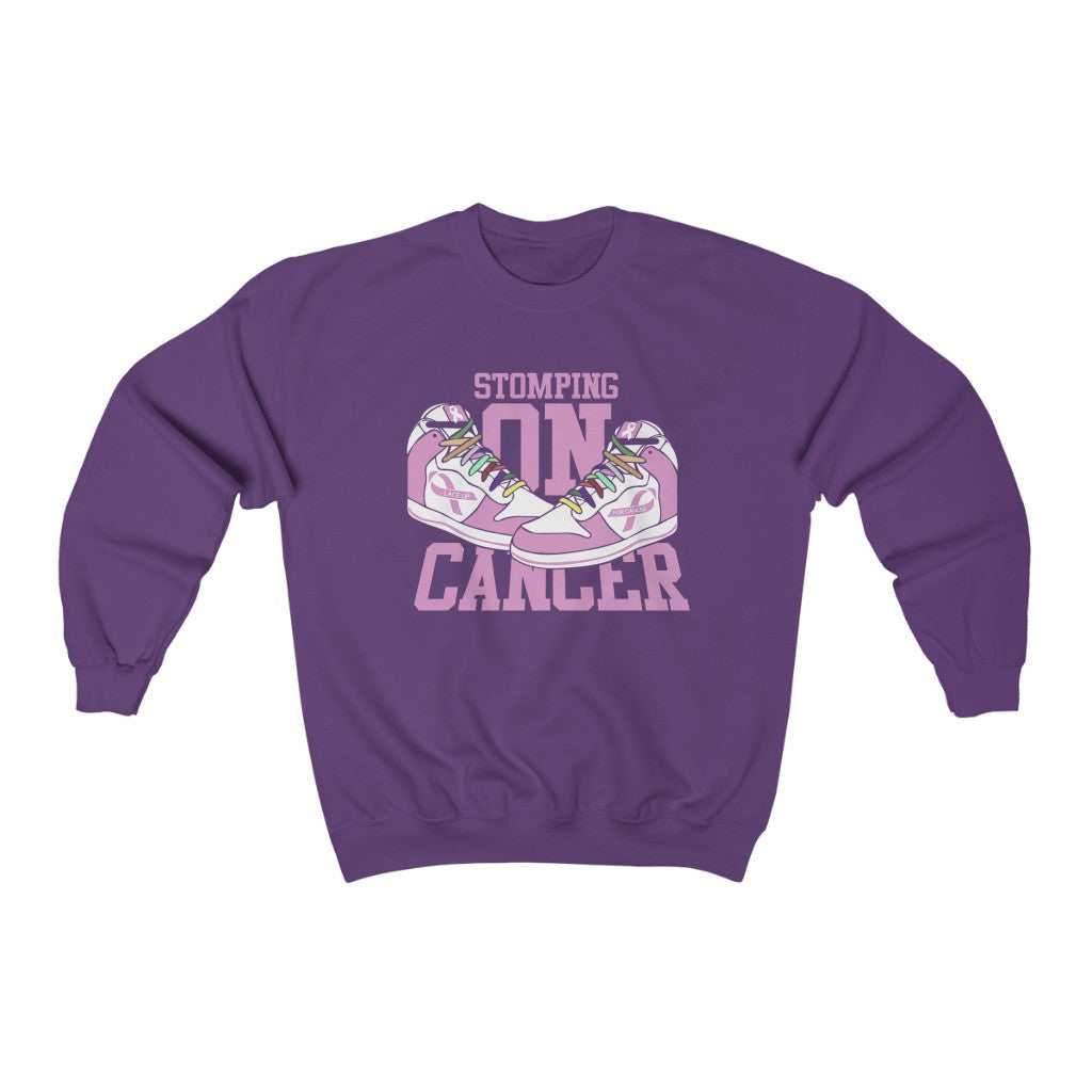 Stomping on Cancer Pink Unisex Heavy Blend™ Crewneck Sweatshirt