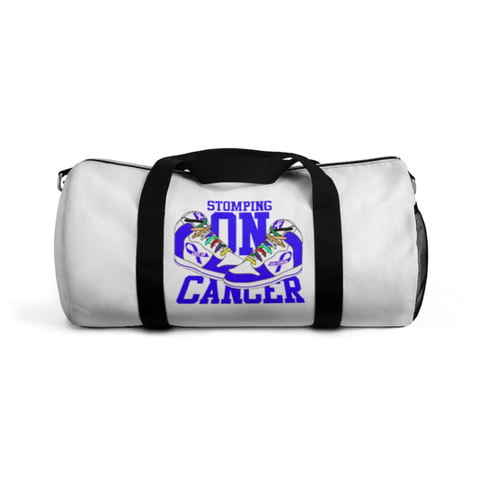 Stomping on Cancer Blue Duffel Bag