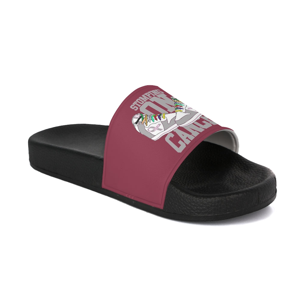 Stomping on Cancer Gray Women's Slide Sandals - Stomping on Cancer