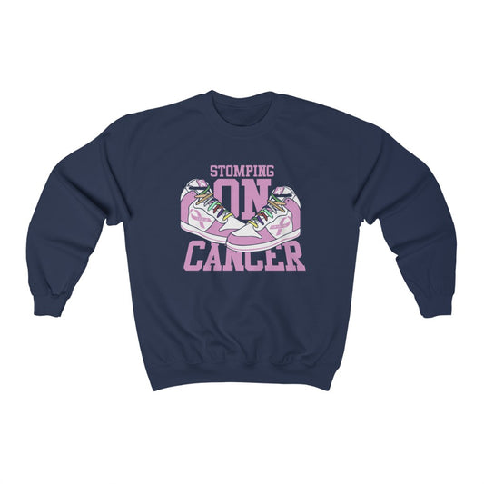 Stomping on Cancer Pink Unisex Heavy Blend™ Crewneck Sweatshirt