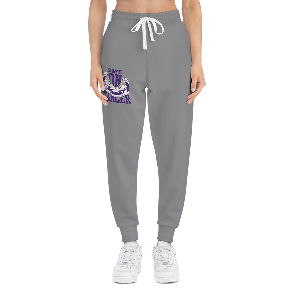 Stomping on Cancer Purple Athletic Joggers (AOP)