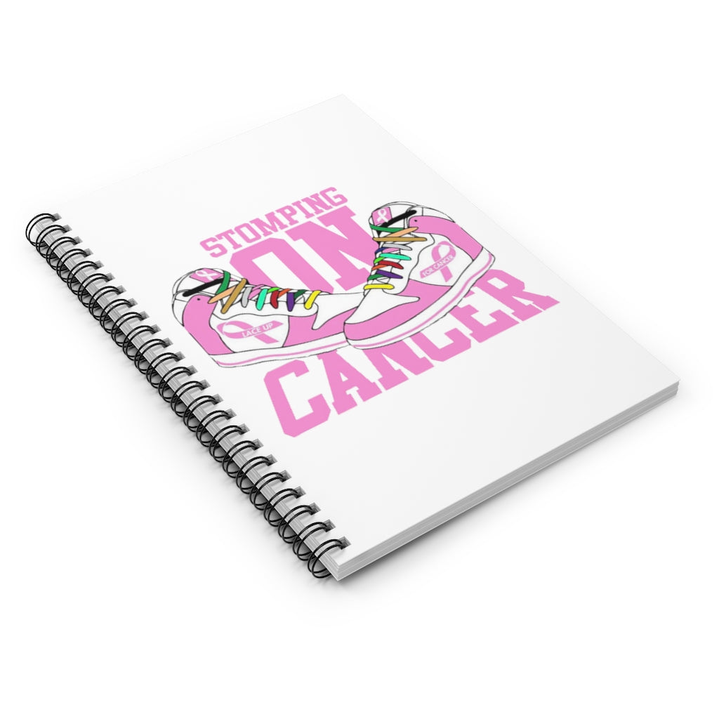 Stomping on Cancer Pink Spiral Notebook - Ruled Line