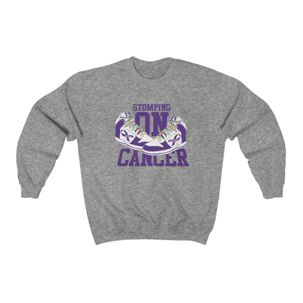 Stomping on Cancer Purple Unisex Heavy Blend™ Crewneck Sweatshirt