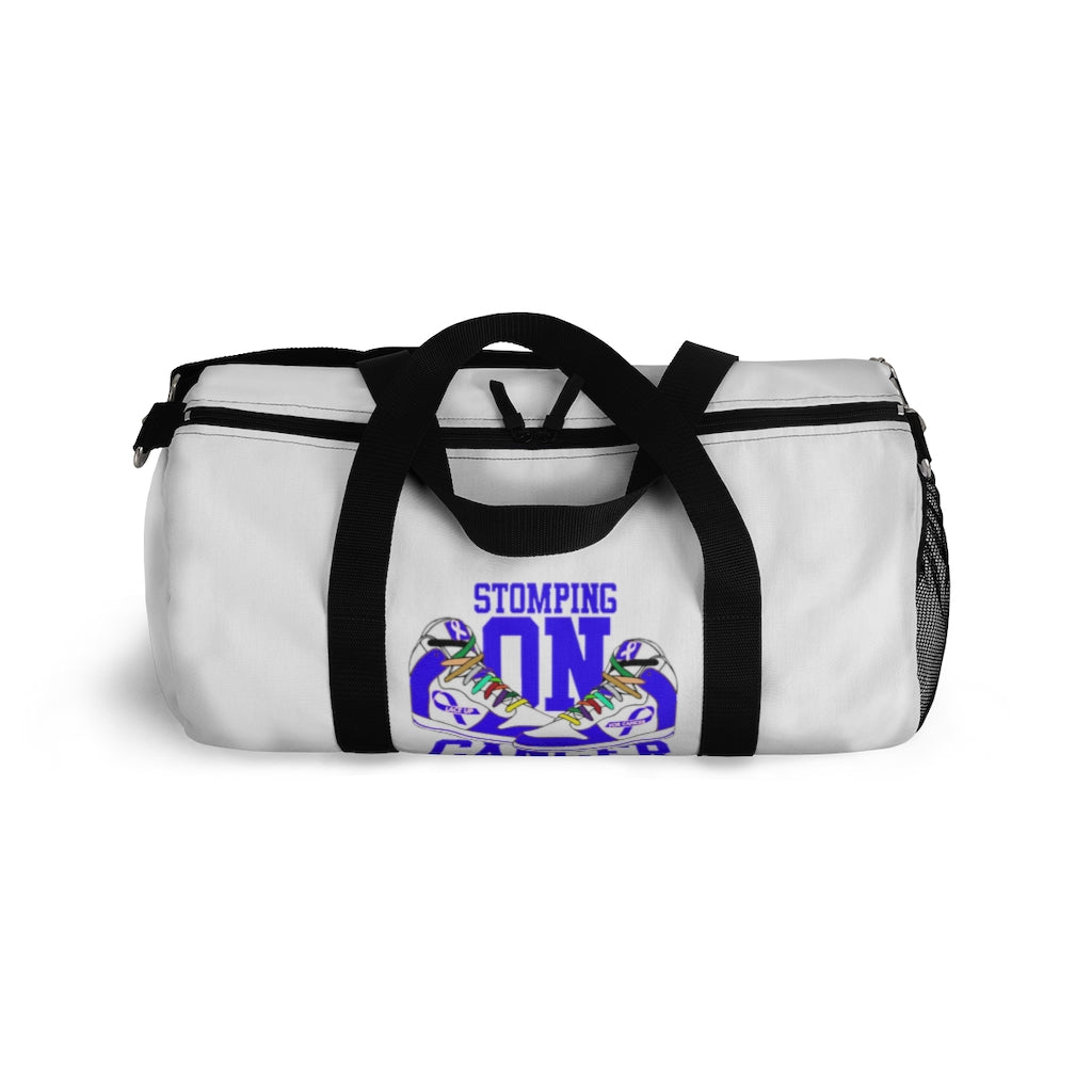 Stomping on Cancer Blue Duffel Bag