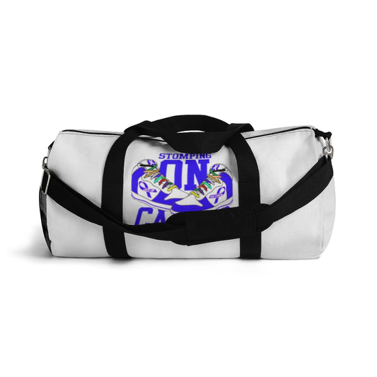 Stomping on Cancer Blue Duffel Bag