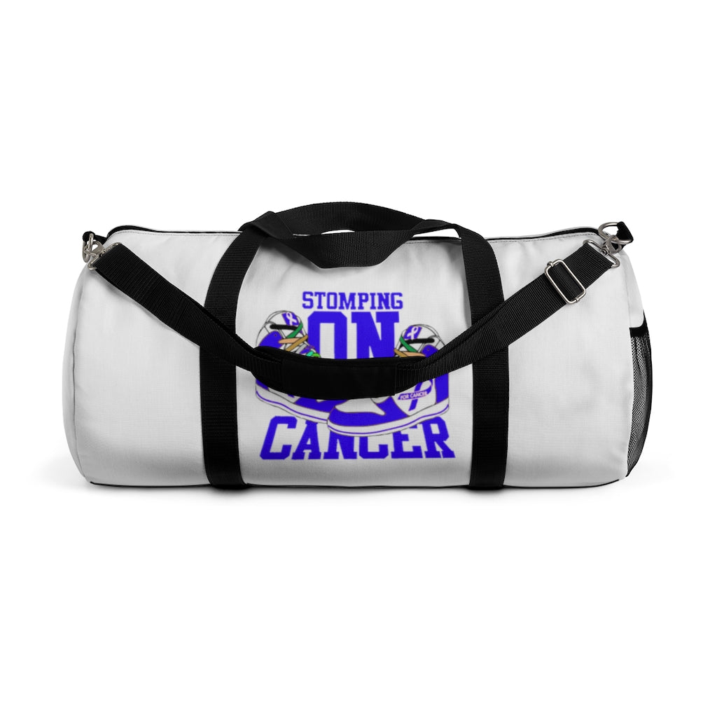 Stomping on Cancer Blue Duffel Bag