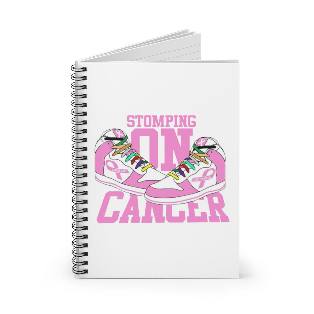 Stomping on Cancer Pink Spiral Notebook - Ruled Line