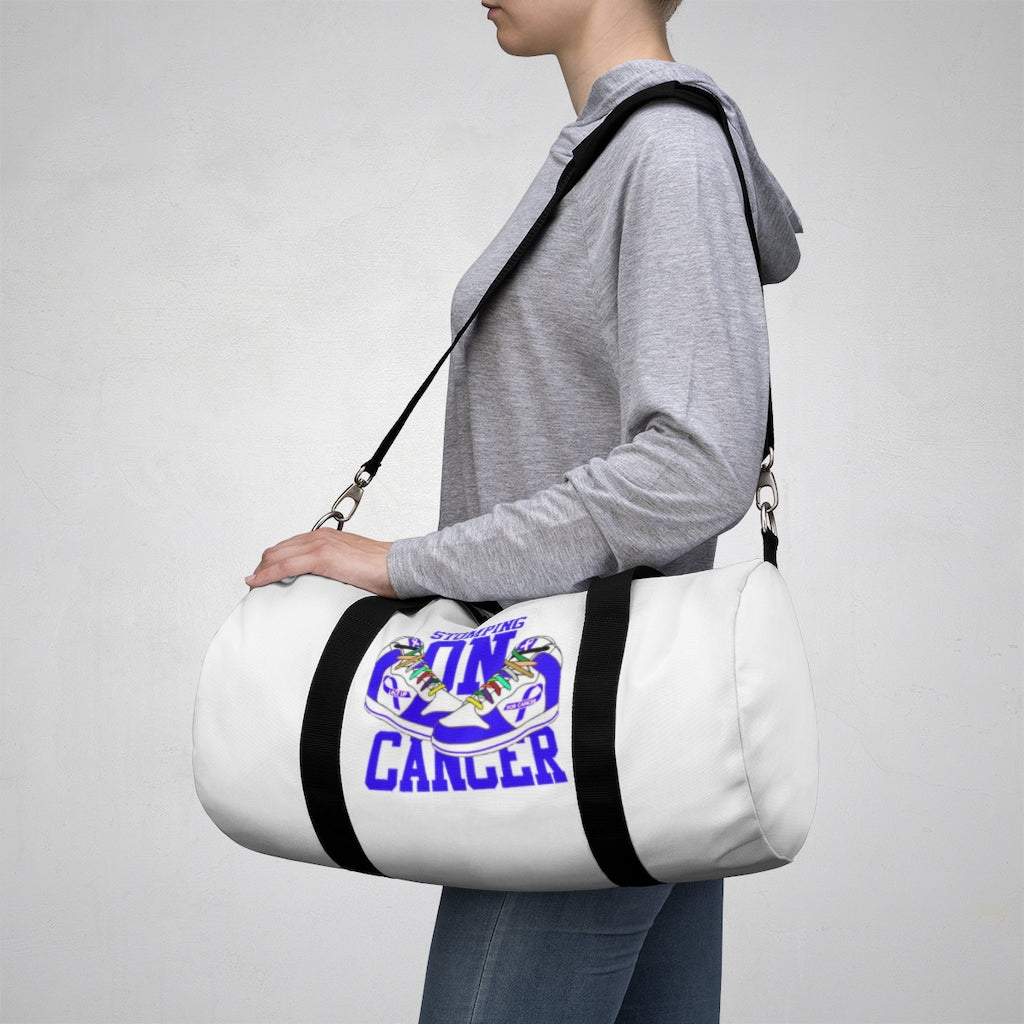 Stomping on Cancer Blue Duffel Bag