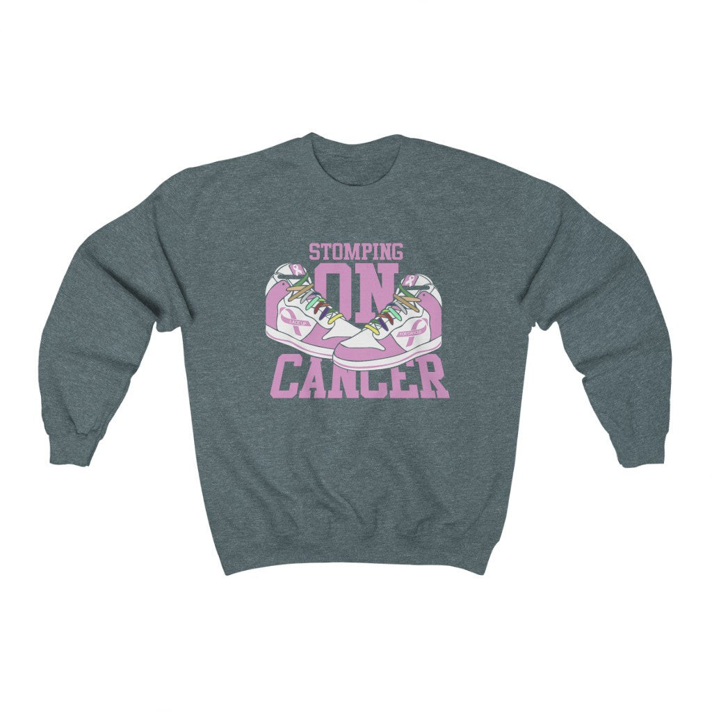 Stomping on Cancer Pink Unisex Heavy Blend™ Crewneck Sweatshirt