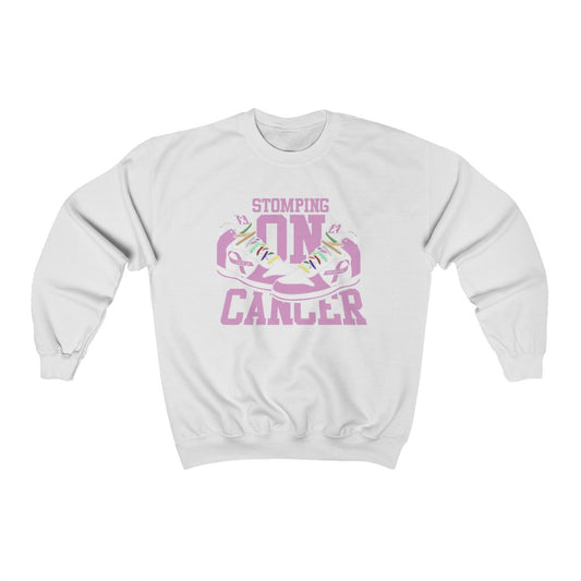 Stomping on Cancer Pink Unisex Heavy Blend™ Crewneck Sweatshirt