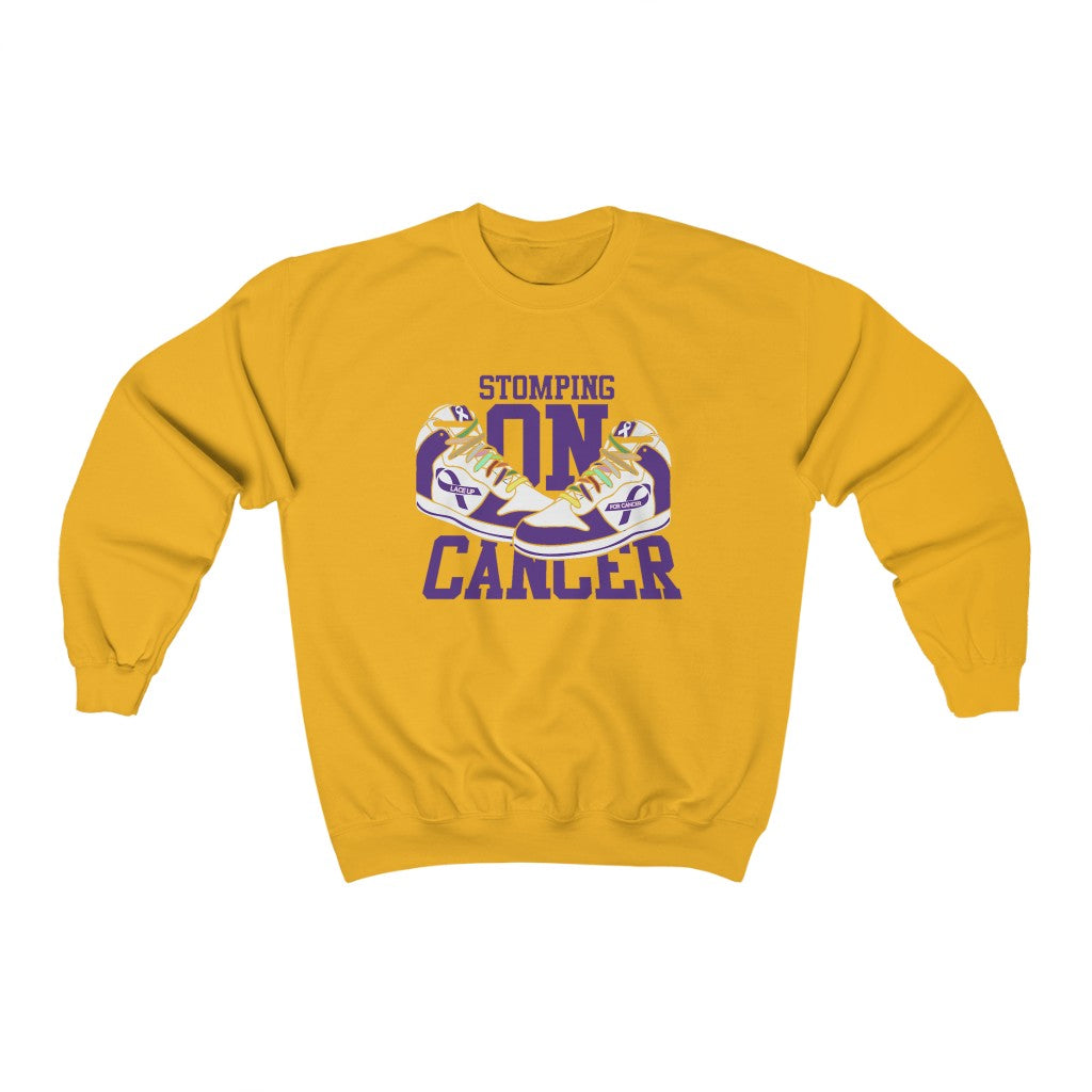 Stomping on Cancer Purple Unisex Heavy Blend™ Crewneck Sweatshirt